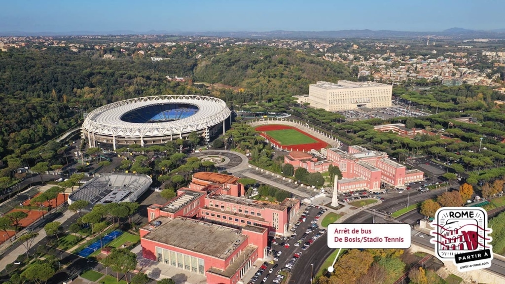 Accès au stade de Rome en bus