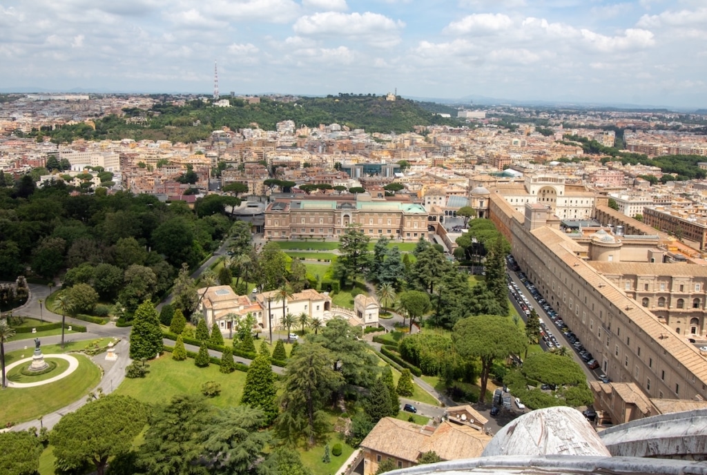 Jardins du Vatican depuis le dôme de la Basilique Saint Pierre