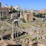 Vue d'en haut du Forum Romain à Rome