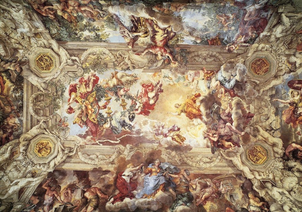 Oeuvre dessinée sur un plafond du palais Barberini à Rome