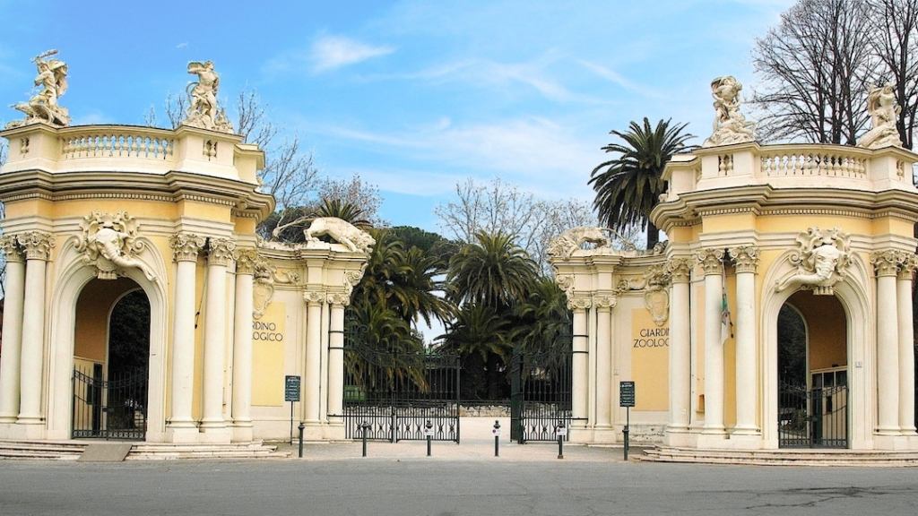 Entrée du parc zoologique Bioparco di Roma à Rome