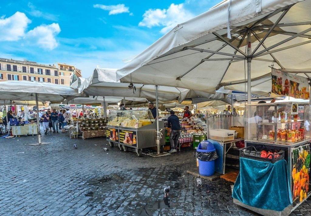Marché sur le Campo de Fiori à Rome