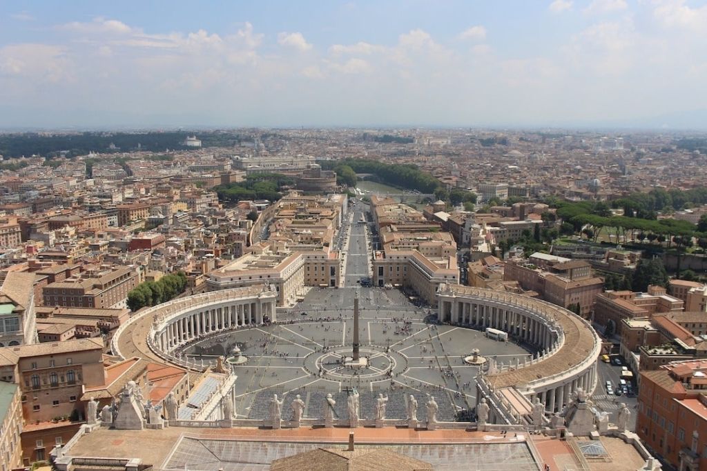 Place Saint Pierre vu d'en haut au Vatican