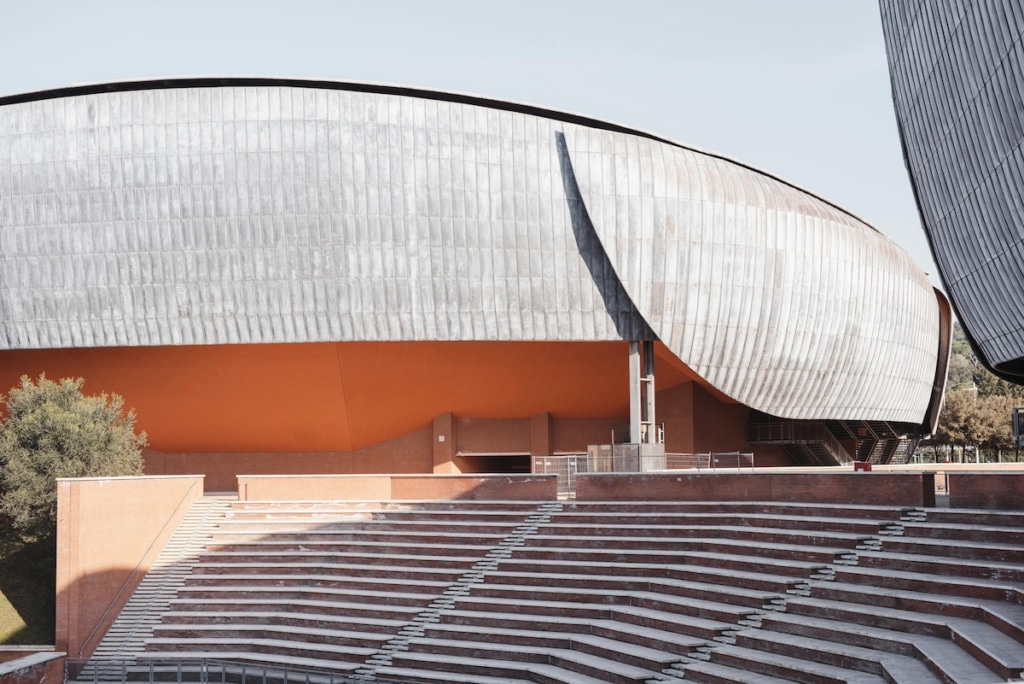 Vue extérieure sur l'Auditorium Parco della Musica à Rome