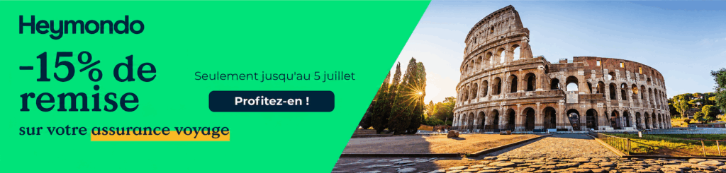 Bandeau promo assurance voyage Heymondo été 2026